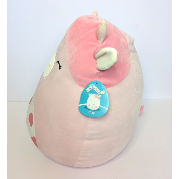 Kellytoy Squishmallows Clay The Pink Cow 16” Spotted Belly Costco Exclusive NWT - Picture 2 of 7